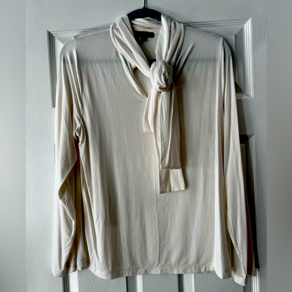Knit Tie-Neck Blouse